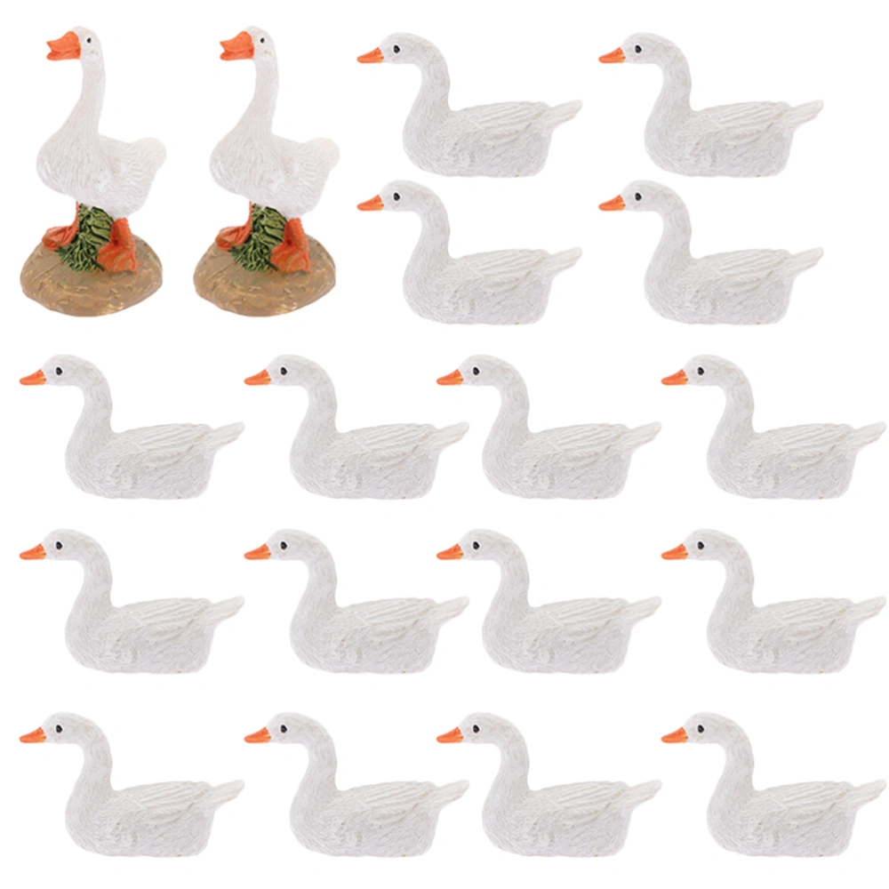 22Pcs Mini Duck Decorations Miniature Duck Ornaments Moss Micro Landscape Decor