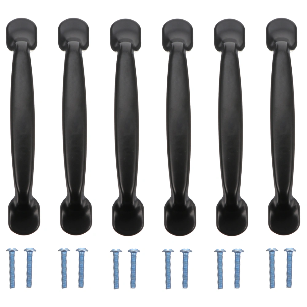 6pcs Cabinet Pulls Matte Black Furniture Cupboard Drawer Pulls Cabinet Handles