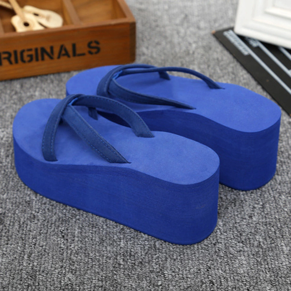 Summer Beach Wedge Flops Women Sandals Flops Slippers Size 39 (Blue)