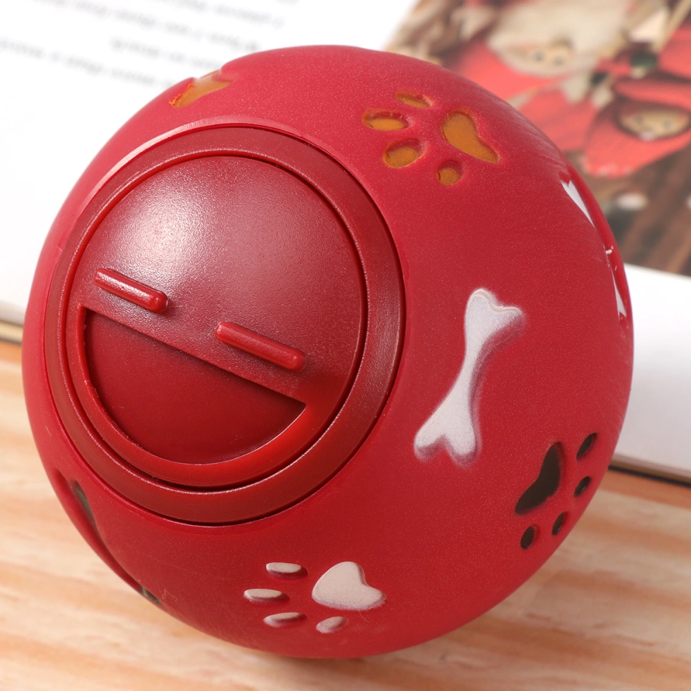 Cat Dog Toy Drain Food Ball Pet Toys Puzzle Resistant Bite Dog Training Product Fun Food Chew Ball - 7.5cm Diameter (Red)