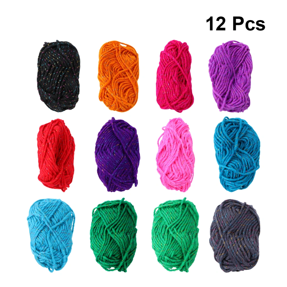 12Pcs Handmade DIY Knitting Woolen Yarn Knitting Wool Handcraft Yarn String