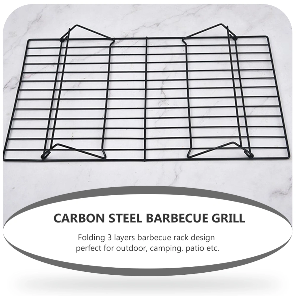 Barbecue Grill 3 Layers Camping Picnic Grill Grate Portable Folding BBQ Grate