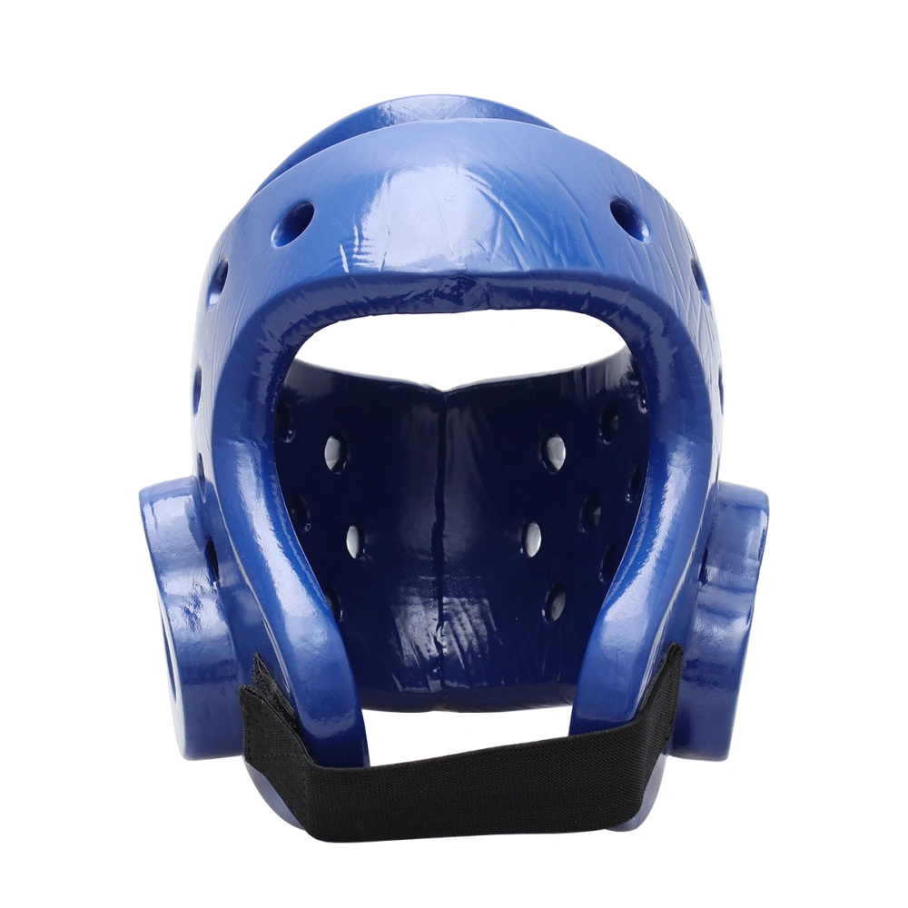 Kids Sparring Headgear EVA Taekwondo Helmet Absorbant Kickboxing Player Air Vented Head Shield - Size XS (Blue)