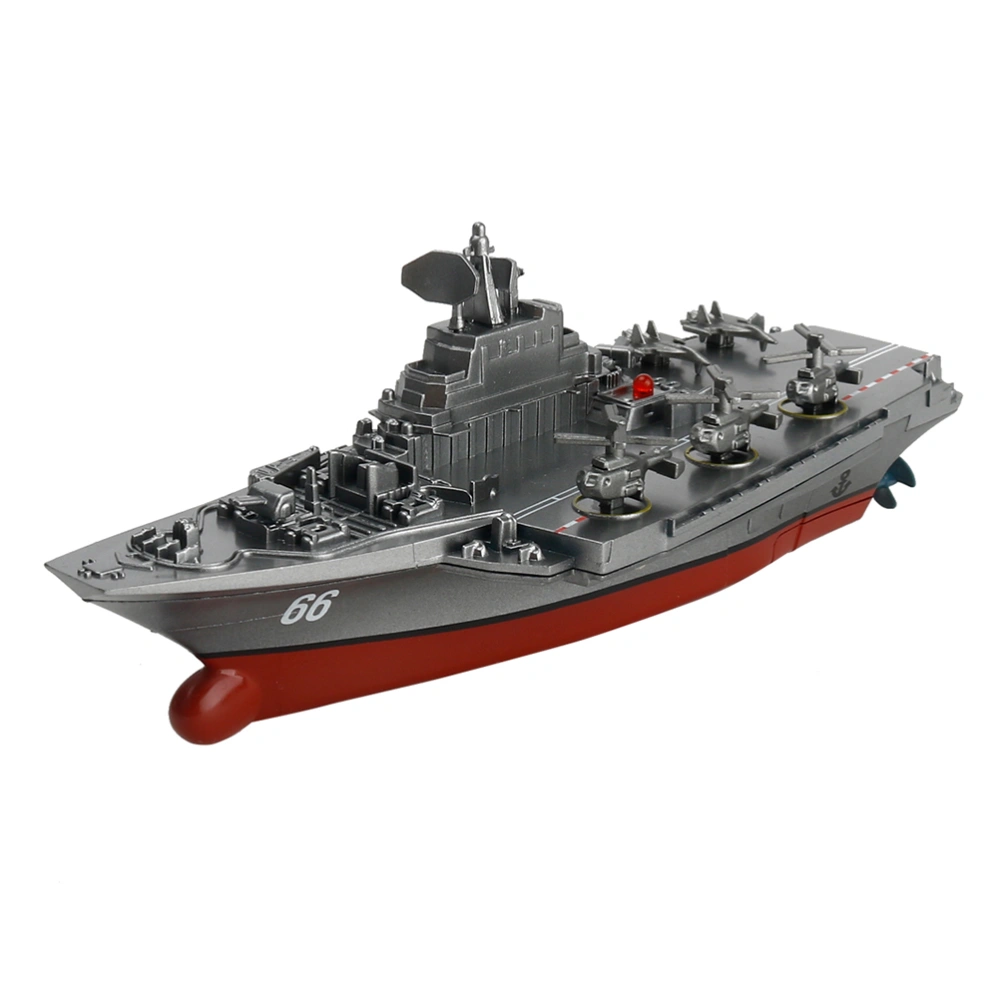 Children's Water Toy Remote-controlled Ship Aircraft Carrier Military Refined Boat Model (Silver Gray)