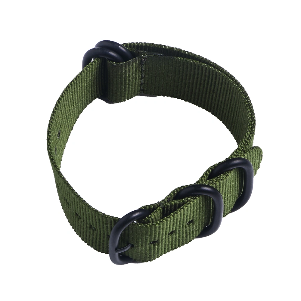 Heavy Duty Watch Bands Nylon Watch Strap 5 Rings Woven Strap 20mm (Army Green)