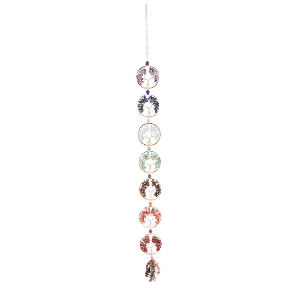 Crystal Hanging Ornament Tree of Life Gemstone Wall Hanger Home Decoration