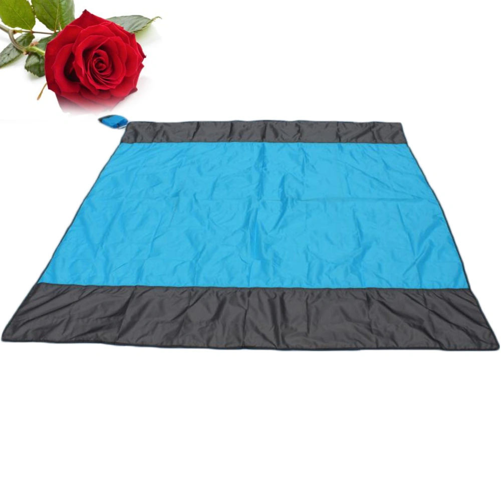 210x200cm Beach Blanket Portable Lightweight Waterproof Picnic Blanket Large Picnic Mat for Travel Camping Hiking Outdoor Activities (Blue and Grey)