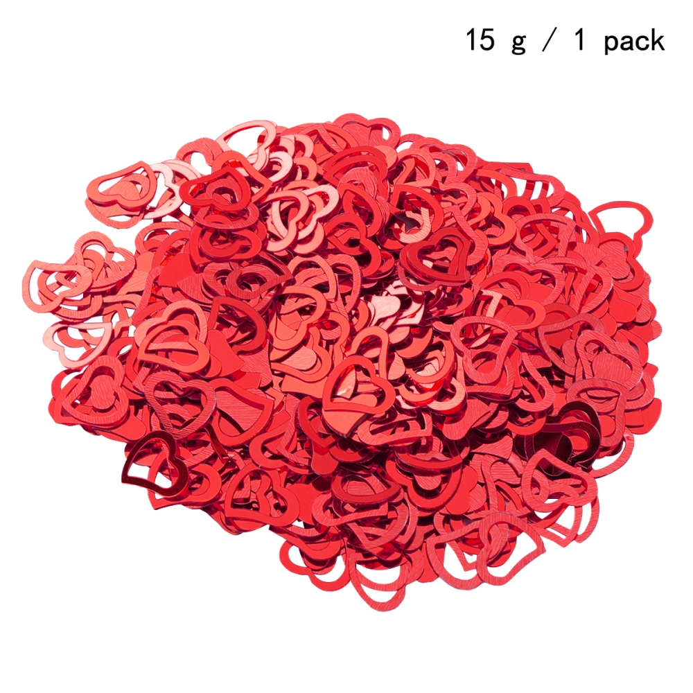 15g/pack Love Heart Confetti Romantic Table Decor Party Sprinkle Confetti Decoration for Wedding Birthday Party DIY About 600pcs (Red)