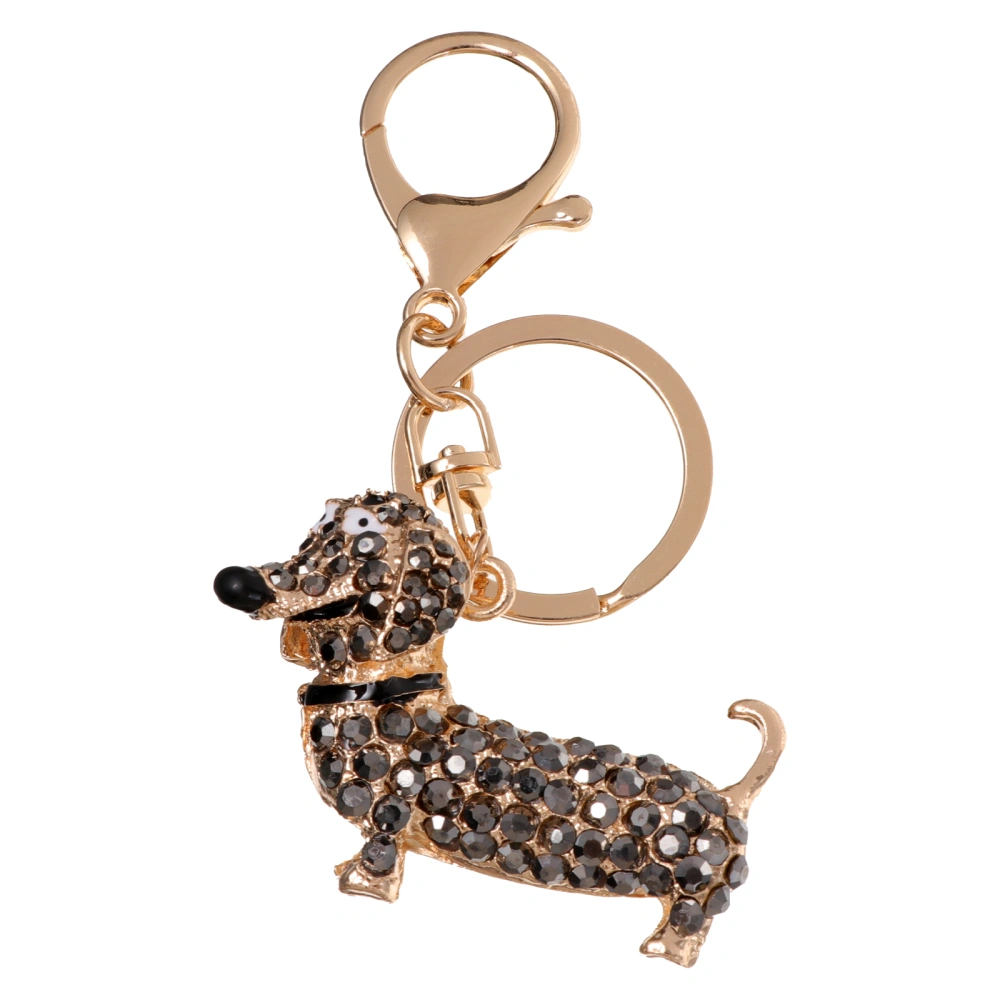 1Pc Adorable Dog Bag Keys Rhinestone Hanging Pendant Cartoon Puppy Key Chain