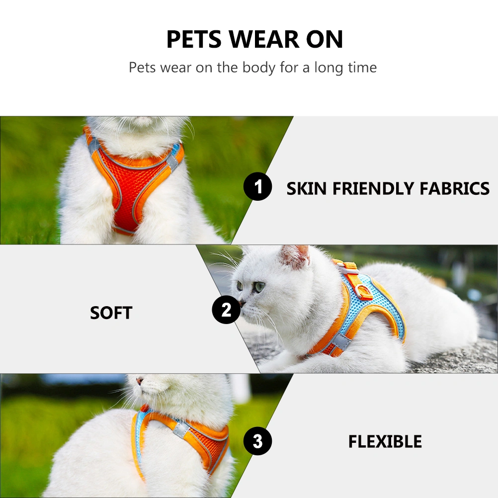 Puppy Vest Leash Cat Leash Dress Up Breathable Cat Reflective Vest Pet Supply