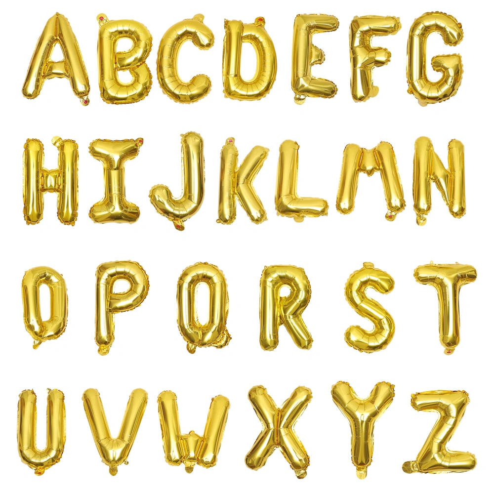 16inch Alphabet Foil Balloon A-Z Optional 26 Letters Balloons Birthday Wedding Party Festival Decoration Supplies (Golden)