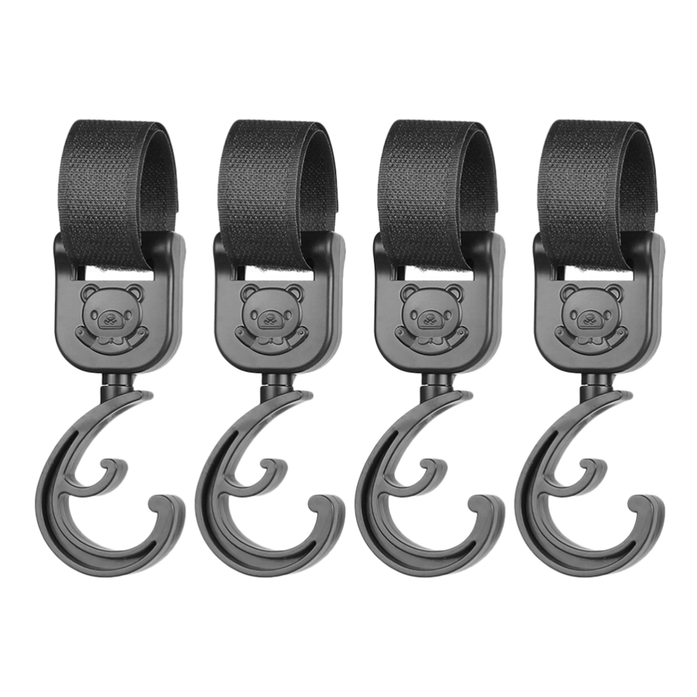 4Pcs Heavy Duty Stroller Hook Hanger Stroller Bag Holder for Diaper Bottles Towels