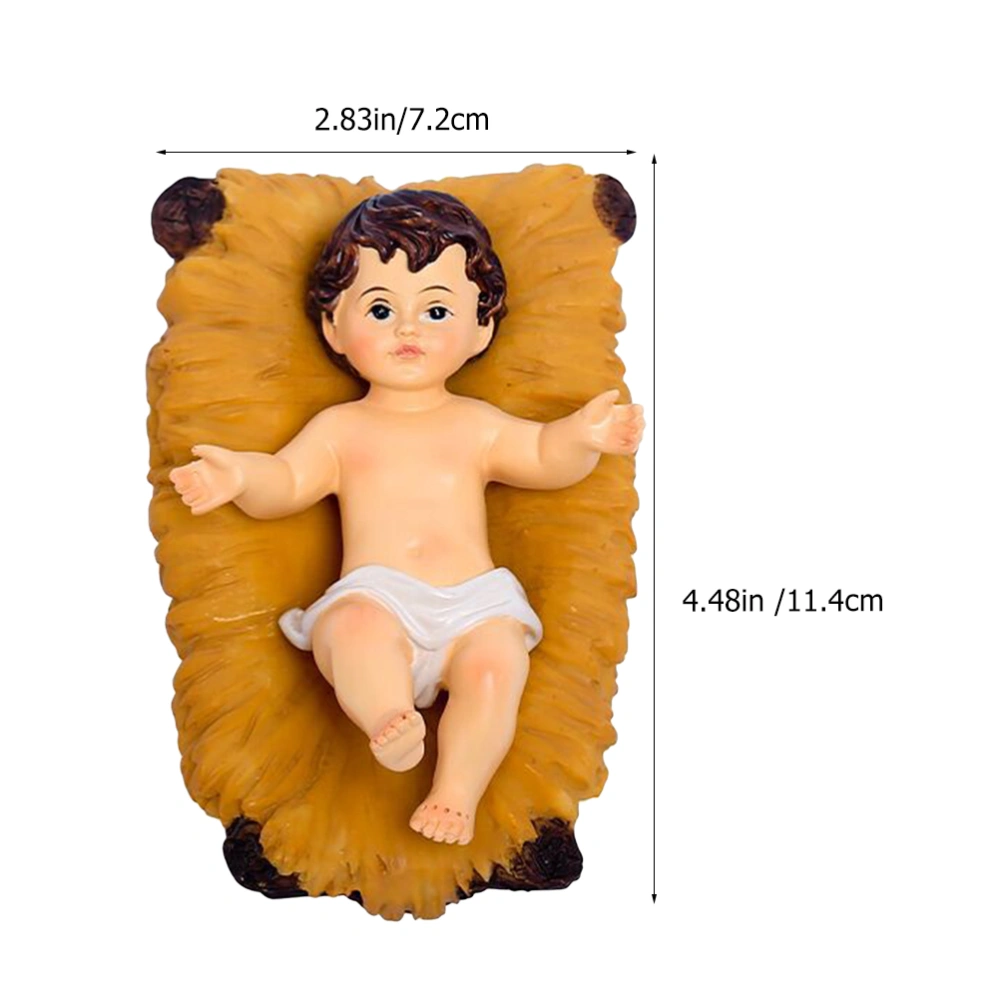 Baby Jesus Statue Religious Christmas Scene Decoration Gift Resin Craft