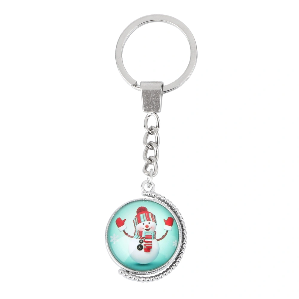 Cartoon Santa Double-sided Rotating Key Chain Christmas Key Chain Gift