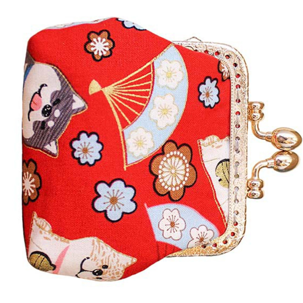 Cartoon Shiba Inu Pattern Change Purse Lipsticks Storage Bag Cards Storage Holder