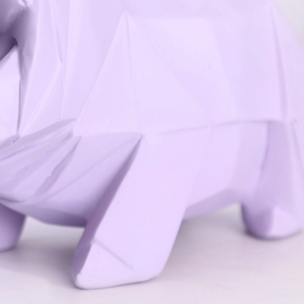 Hippo Shaped Saving Pot Decorative Money Box Desktop Ornament Creative Household Adornment Purple