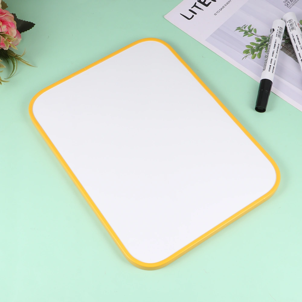 1PC Plastic Magnetic Whiteboard Hanging White Board Message Board Creative Writing Board for Home School Office (21x28cm, Yellow)