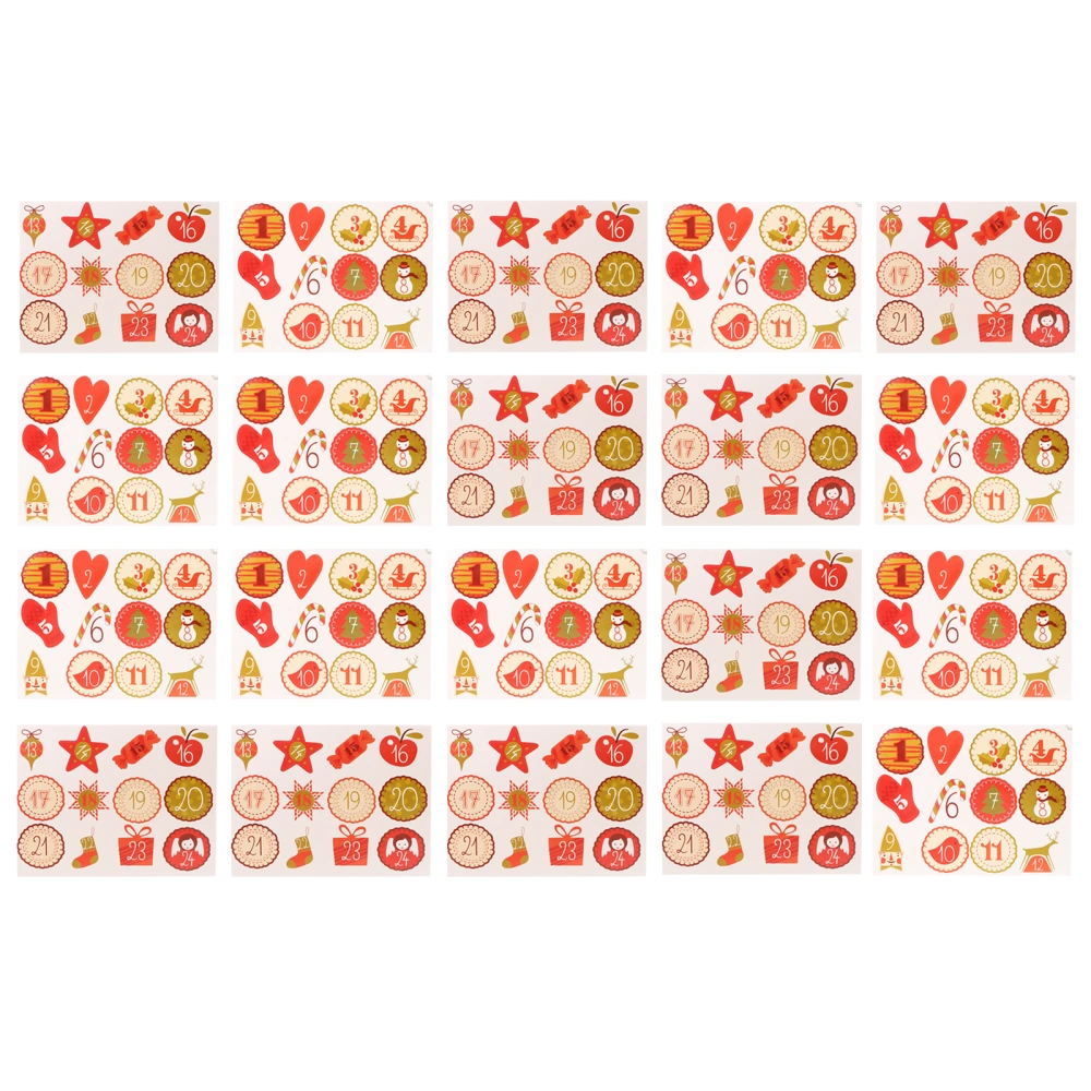 1 Set/20 Sheets DIY Christmas Sealing Stickers Round Gift Bag Sealing Stickers