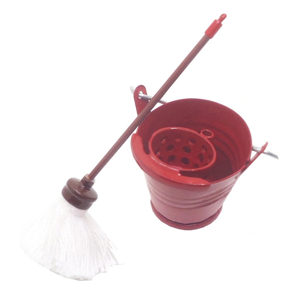 1 Set Mini House Mop Bucket Decor Mini Cleaning Tools Miniature Decoration
