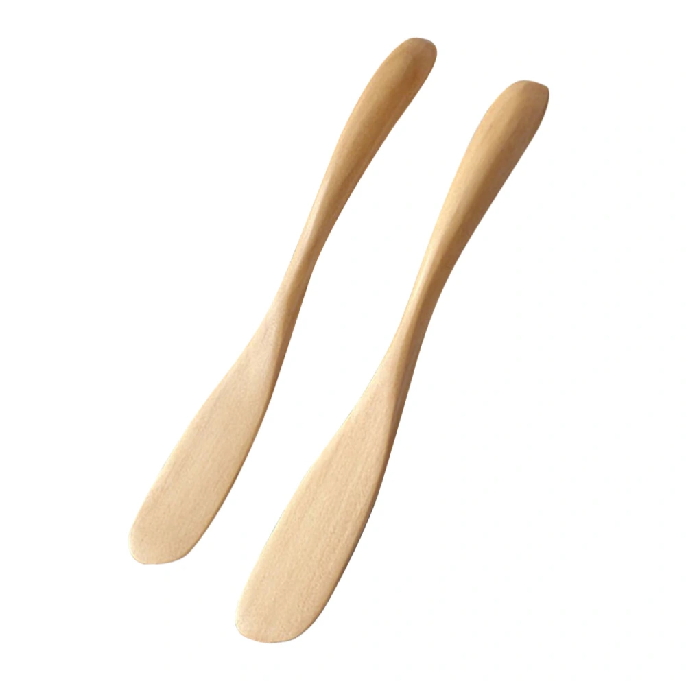 2PCS Wooden Butter Pastry Cream Cheese Jam Spreaders Cake Decorating Baking Tools