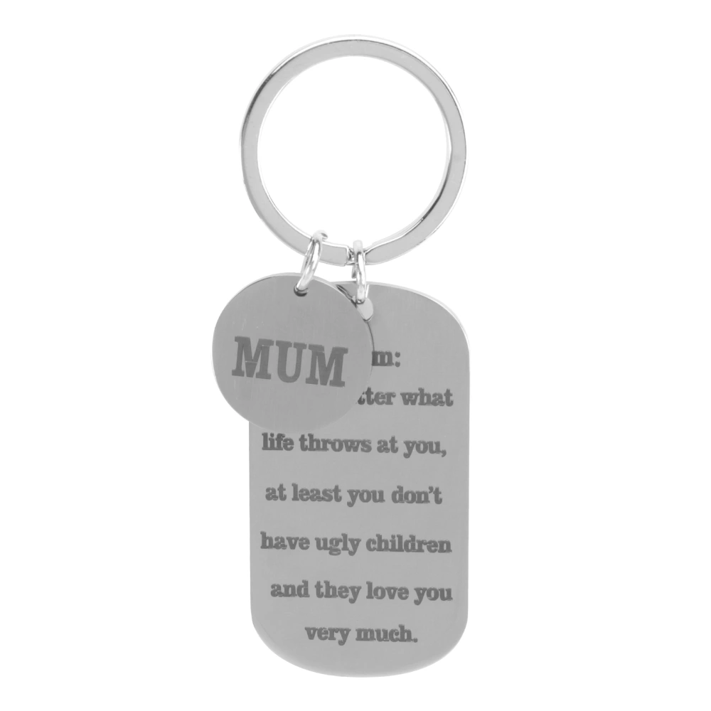 1Pc Memorial Keychain Decorative Key Ring Pendant Souvenir Ornament (Silver)