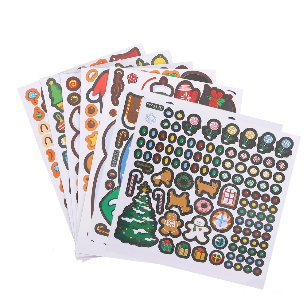 12Pcs Christmas Stickers Wall Stickers Cartoon Stickers Christmas Decors (Assorted Color)