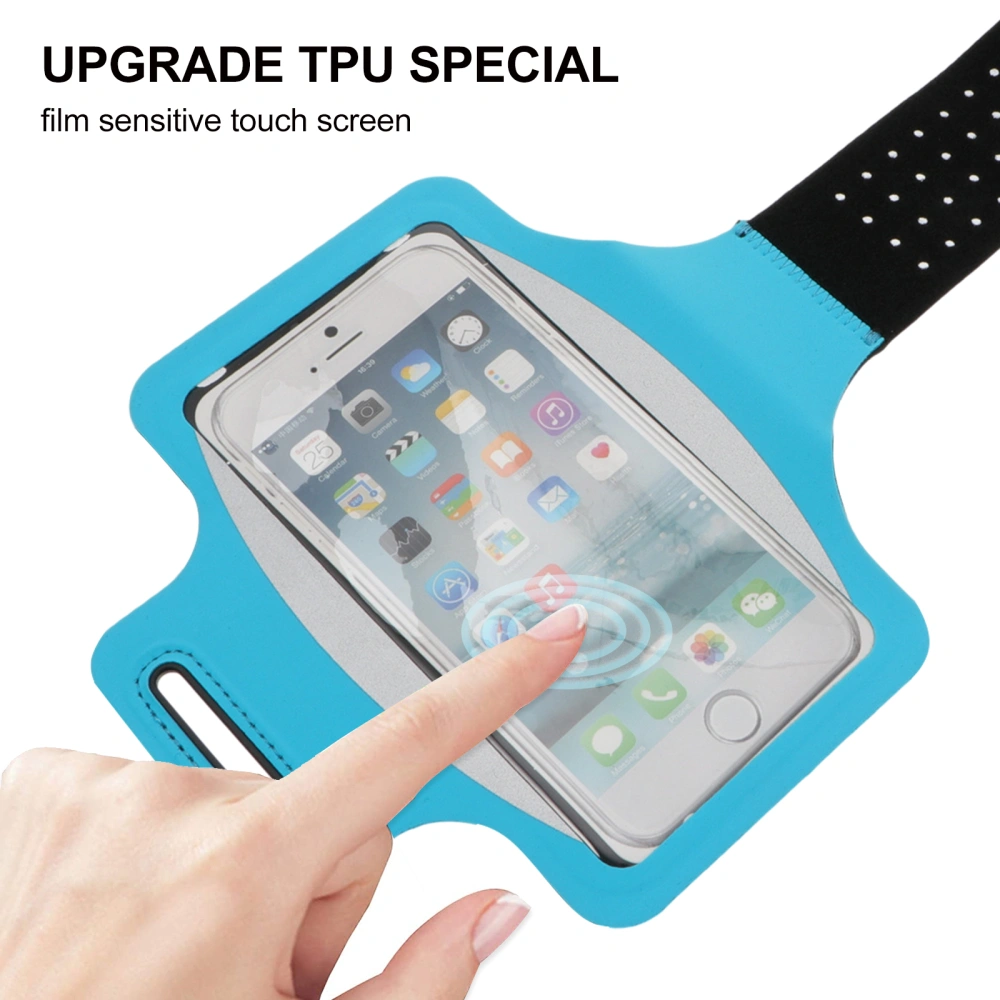 1pc Super Thin Elastic Phone Armband Fingerprint-unlock Breathable Armband