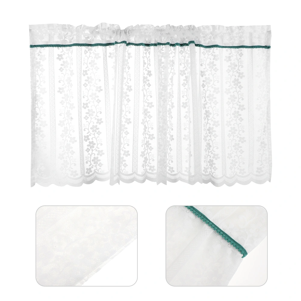 1Pc Lace Polyester Window Curtain Home Short Curtain Chic Window Decor White