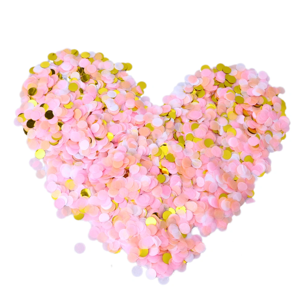 10000pcs 1cm Romantic Paper Round Shape Wedding Party Confetti Decoration Supplies (Pink+Light Yellow+White+Golden)