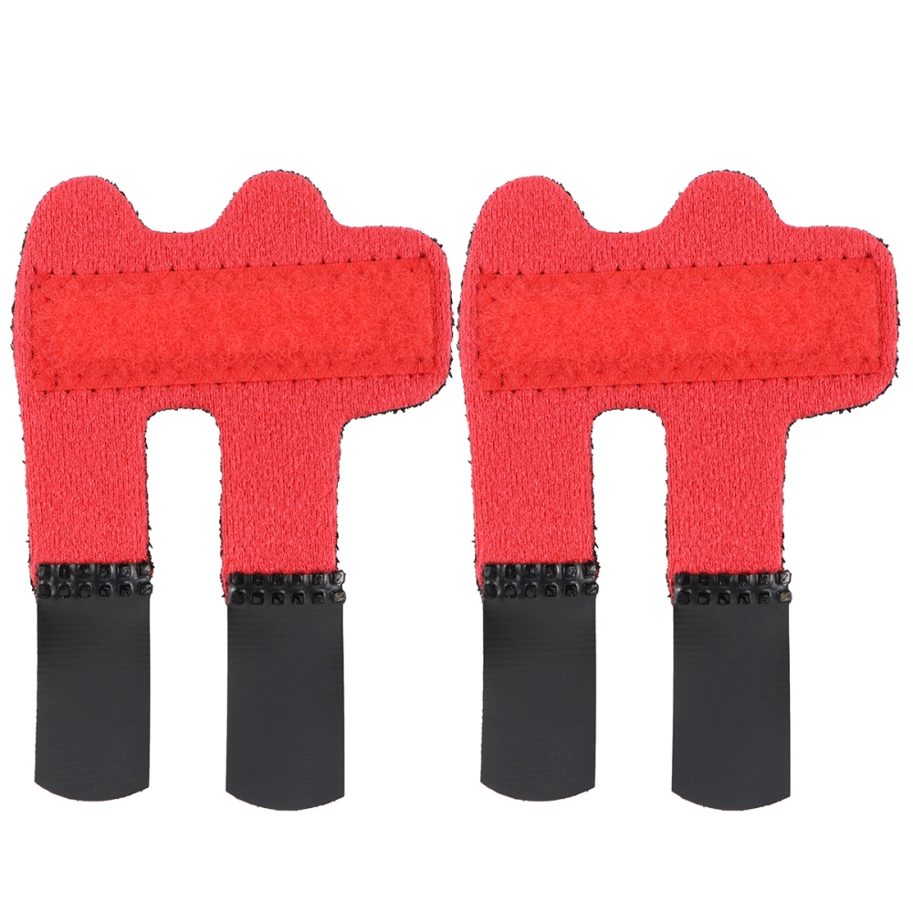 2Pcs Pain Relief Finger Splint Finger Fixed Cover Finger Fracture Brace Finger Injury Corrector Finger Supportor Red