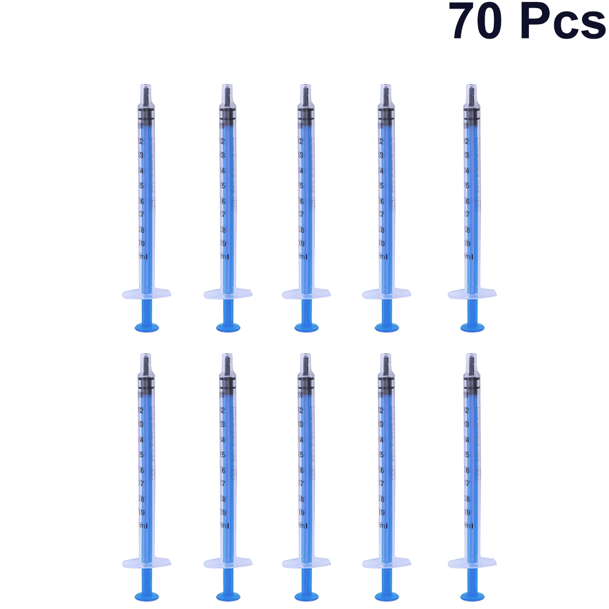 70pcs 1ml Disposable  Lightweight Injector without Needle for Scientific Labs Dispensing and Multiple Uses