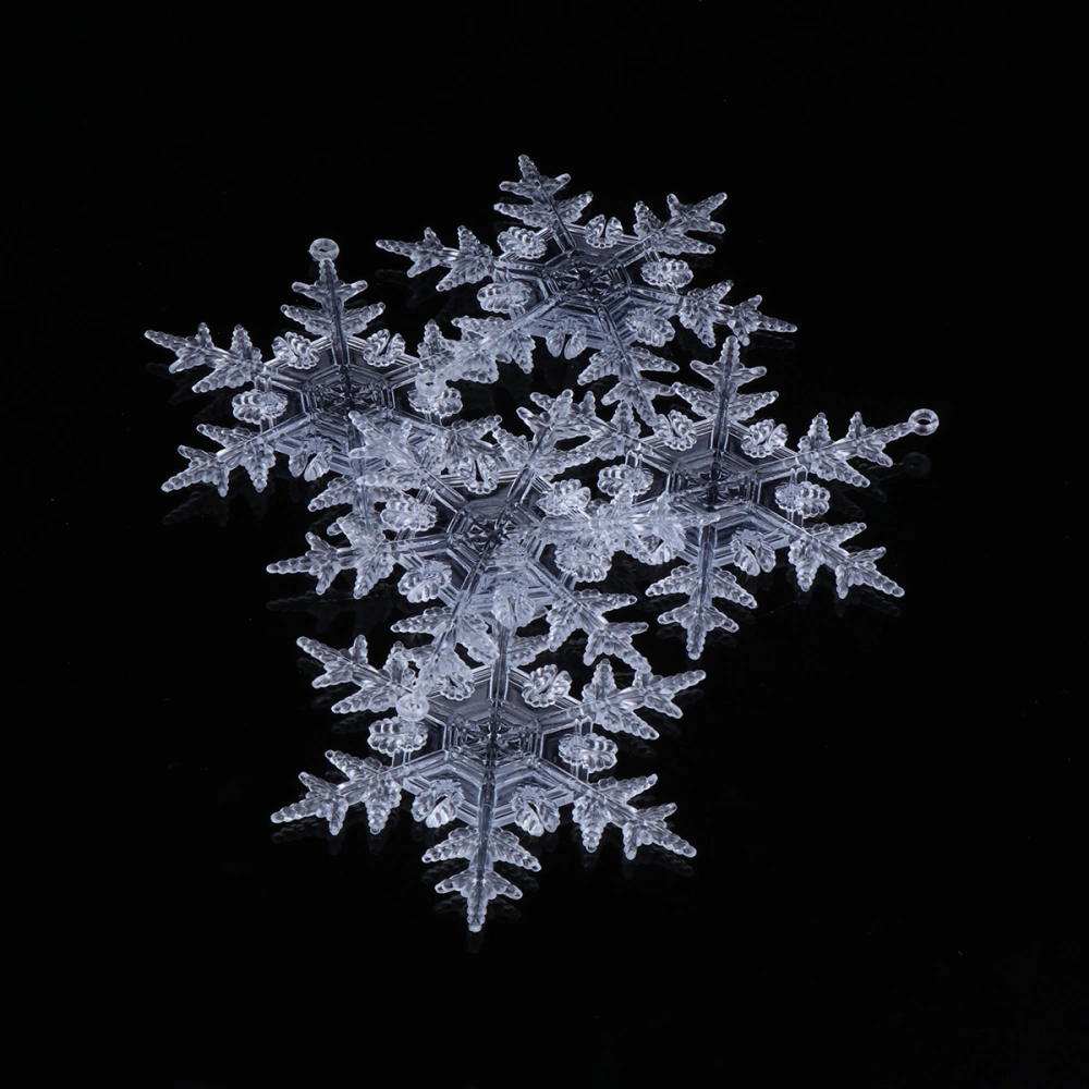 10pcs Christmas Transparent Hanging Snowflake Decor Acrylic Snowflake Christmas Tree Hanging Pendant Gifts Layout Decorative Props DIY Accessary(10cm and 9cm, 5pcs for Each Size)