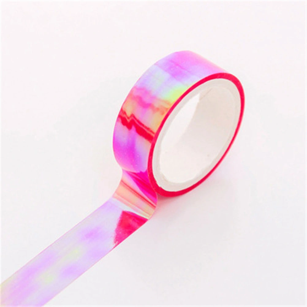 12 Rolls Rainbow Film Tape High Viscosity Gradient PE Waterproof Adhesive DIY Tape (Mixed Color)