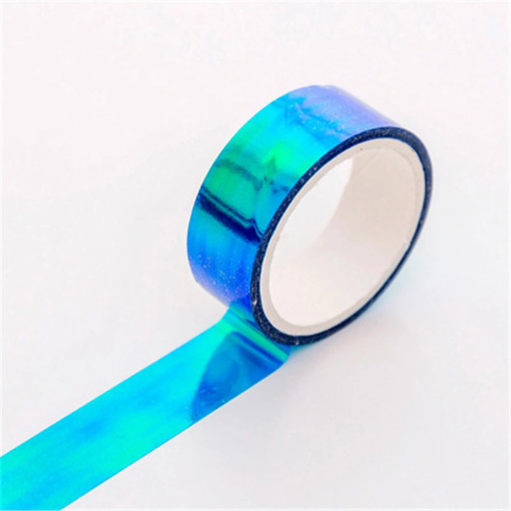 12 Rolls Rainbow Film Tape High Viscosity Gradient PE Waterproof Adhesive DIY Tape (Mixed Color)