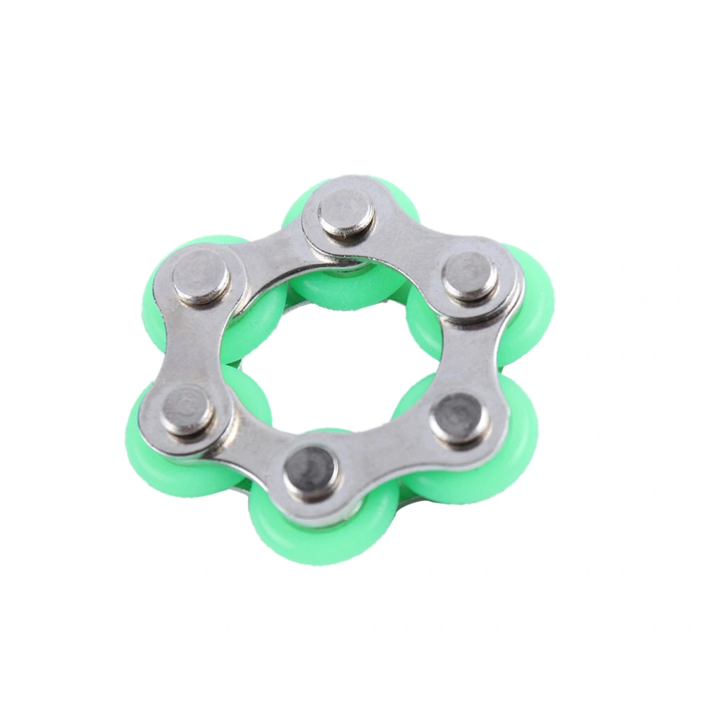 1PC 6 Section Vent Chain Toy Funny Bike Vent Chain Toy Portable Chain Decompression Toys Sturdy Chain Intelligence Toys Practical Chain Vent Toy for Kids Adults Playing Green