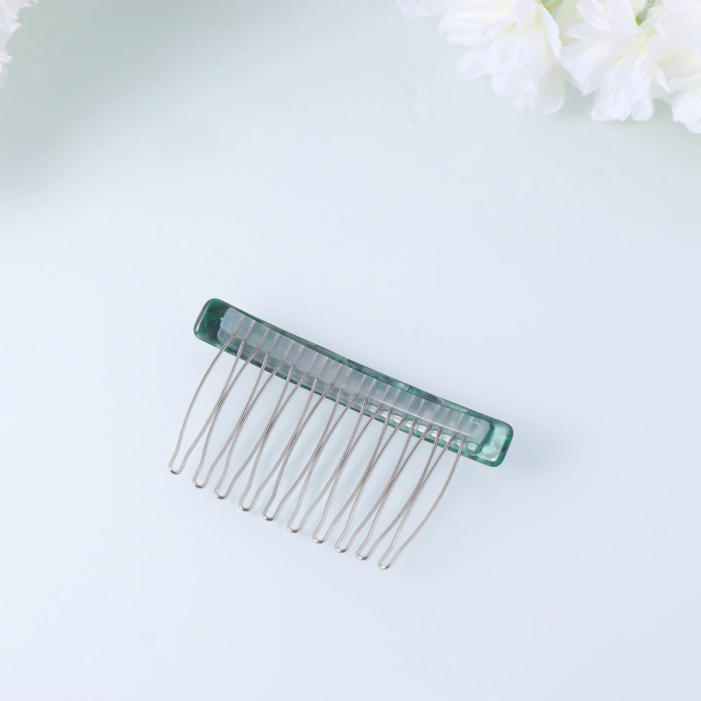 1pc Acrylic Hair Comb Rhinestone Tuck Comb Fashion Hair Accessories for Women Girls Ladies (Green)