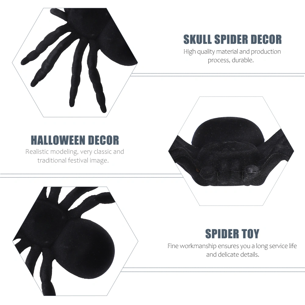 6pcs Simulated Spider Props Halloween Scene Decors Festival Ornament Props