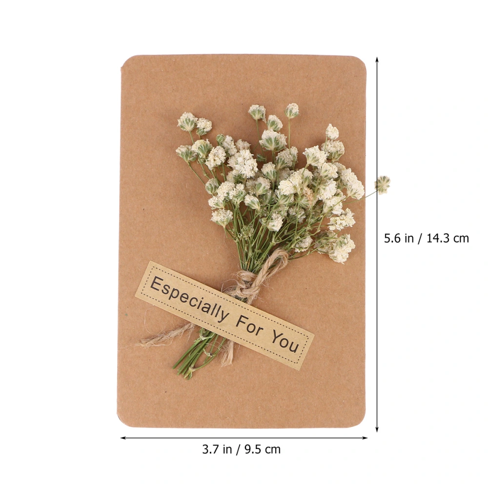 Handmade 3D Starry Dried Flowers Folding Wedding Event Senior Invitation Greeting Cards Christmas Handmade Wish Paper Craft(White Star)