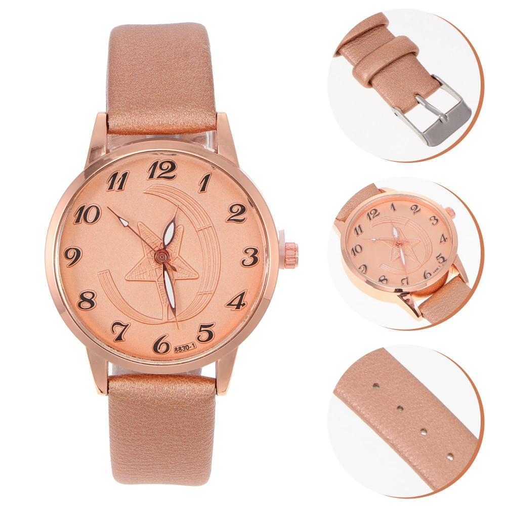 Simple Wrist Watch Number Wrist Watch Quartz Watch Five-pointed Star Lady Watch