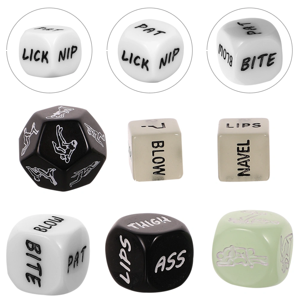 6Pcs Couples Sex Game Dice Set Funny Adult Games Sex Dice with Storage Bag