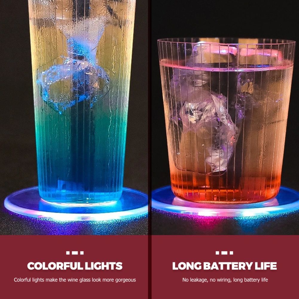 2 Pcs Cup Coasters LED Light-up Coasters Anti-skid Coasters Bar Car Coasters