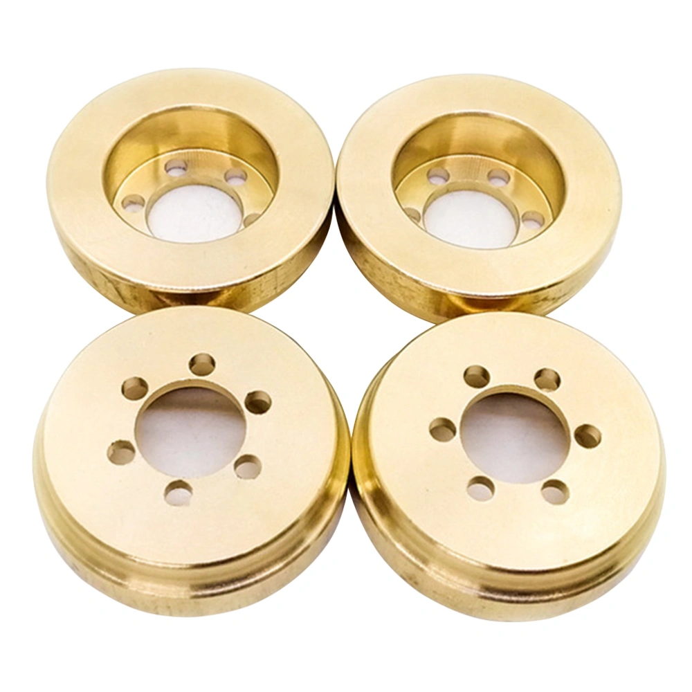 4PCS Professional Copper Clump Weight Counterweight Beadlock Wheel Rim for 1/10 RC Crawler Golden