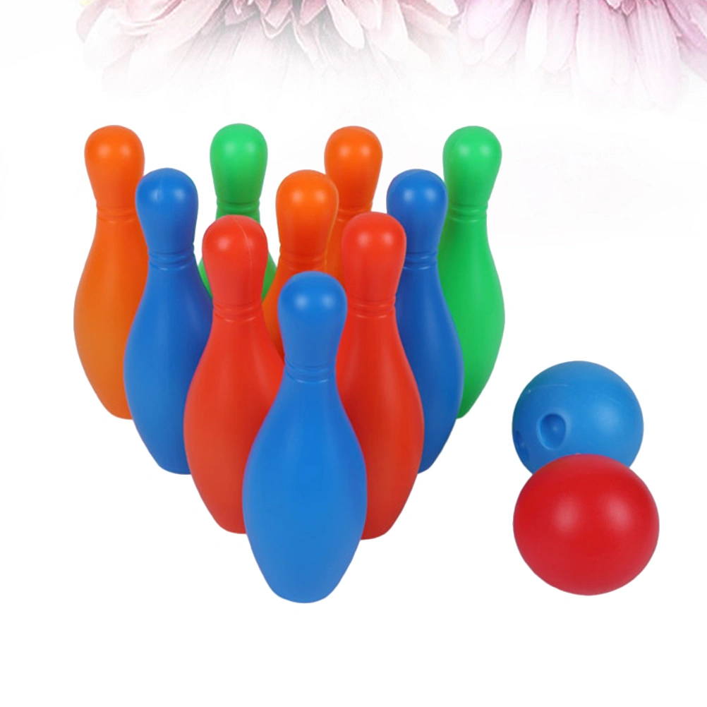 14CM Height Bowling Play Sets Funny Indoor Sports Bowling Games Educational Toy for Home Kindergarten (10 Pcs Target Bottle and 2 Pcs Mini Bowling)