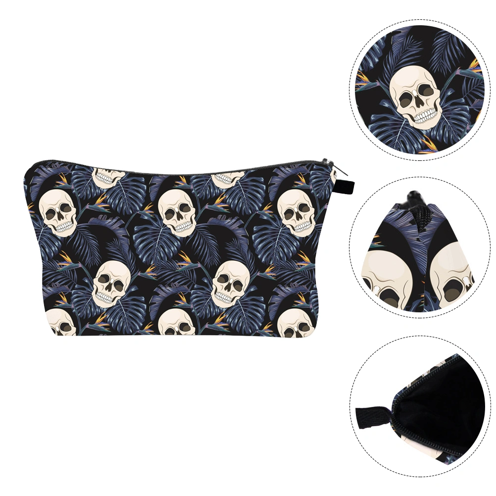 1PC Makeup Products Storage Bag Skull Printing Makeup Handbag Storage Pouch