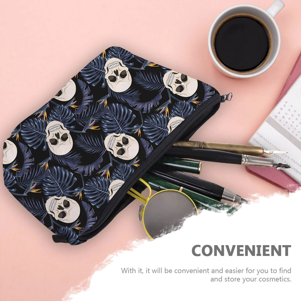 1PC Makeup Products Storage Bag Skull Printing Makeup Handbag Storage Pouch