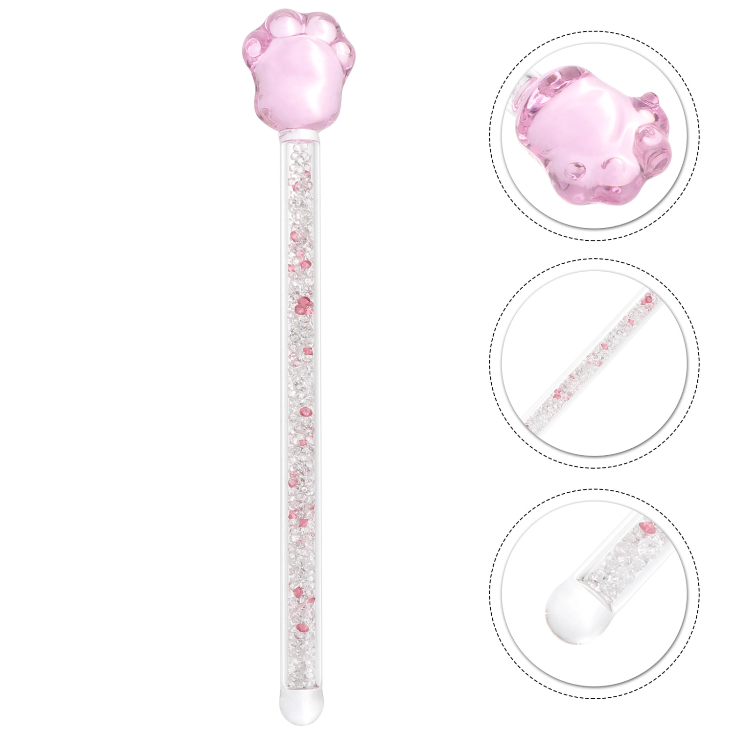 Round Stir Shiny Glass Sakura Shaped Design Stirrer for Home