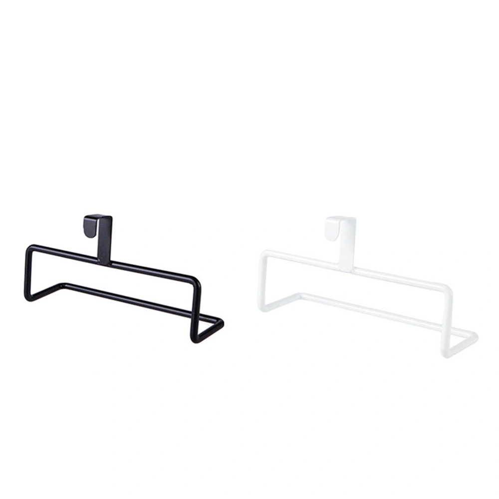 2pcs Towel Rack Single Lever Towel Rack Nail-free Towel Rail Bathroom No Perforating Towel Rack (White Black)