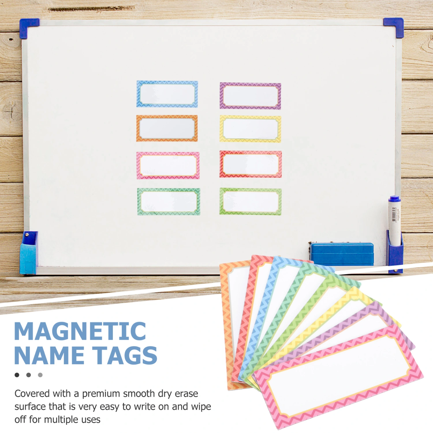 32pcs Magnetic Name Tags Erasable Name Labels for School Name Label Stickers