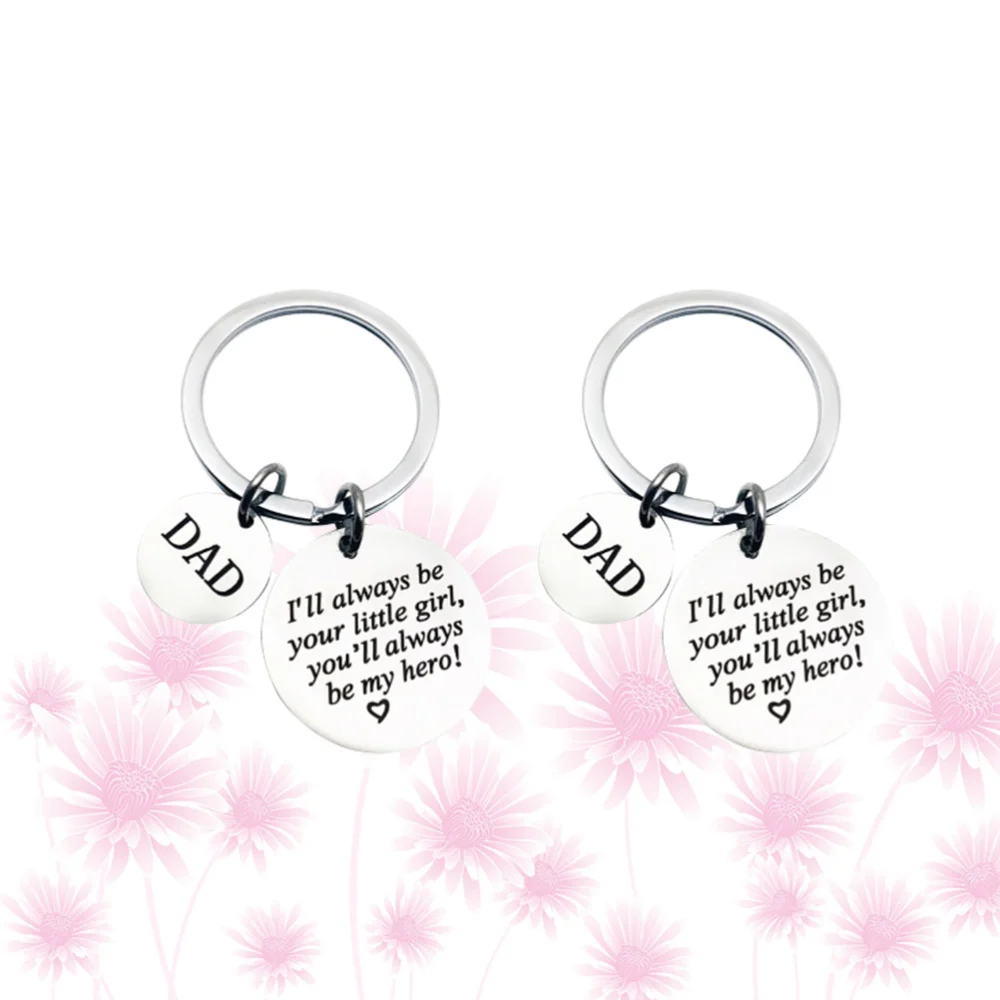 2pcs Creative Keychains Meaningful Key Holder Unique Key Ring Key Decoration Father's Day Gift for Men Male