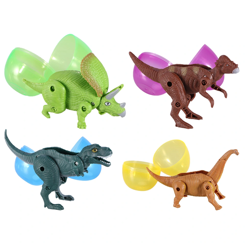 4pcs Creative Simulation Dinosaur Toy Model Deformed Dinosaur Egg Collection Toy for Kids (Mixed Pattern)